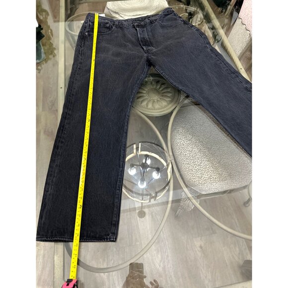 Levis Mens Black Denim Jeans W40 L32 Straight Fit - Picture 7 of 7